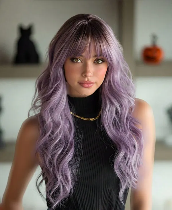 رنگ مو بنفش فانتزی 2026؛ ساده اما متفاوت 💜 10 Purple hair color 5