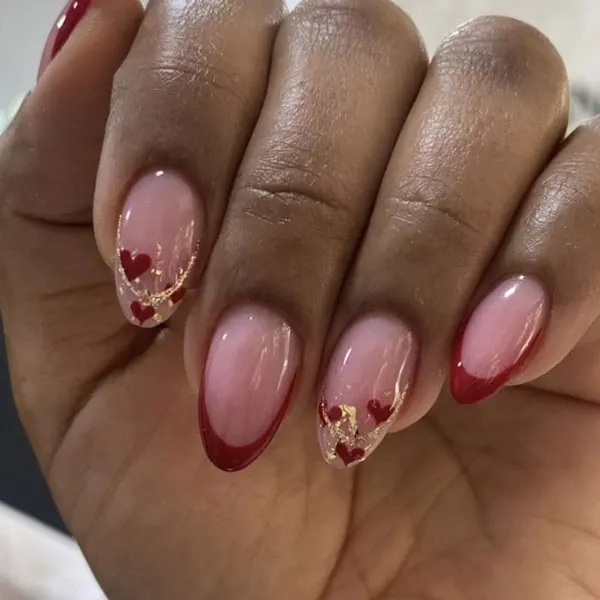 Red French nails 24