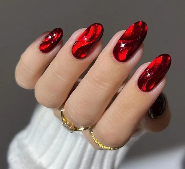 Red nail polish 25