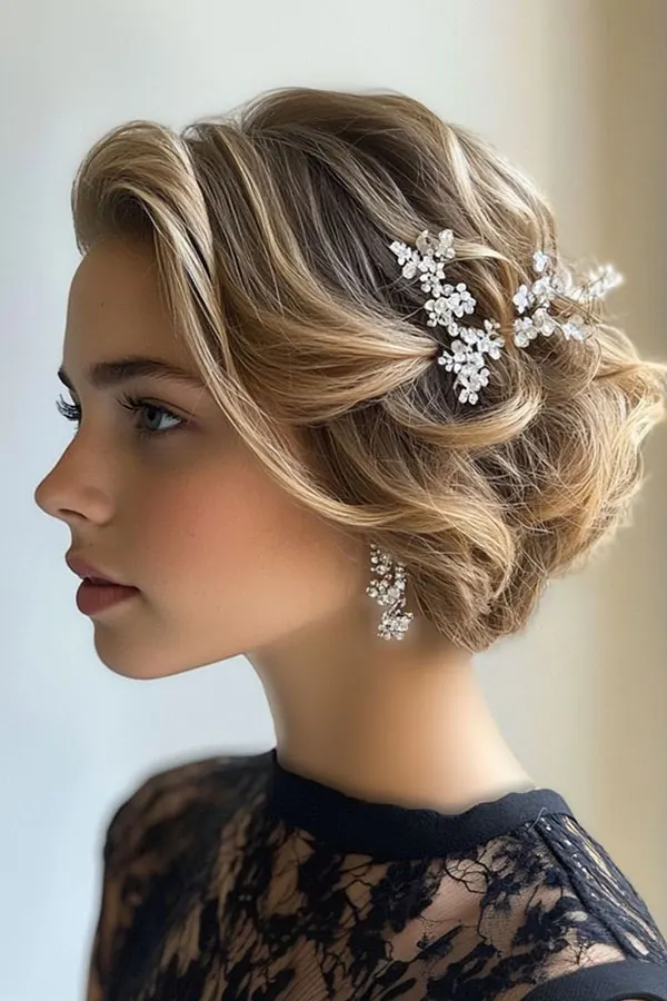 Short open hair bun 22