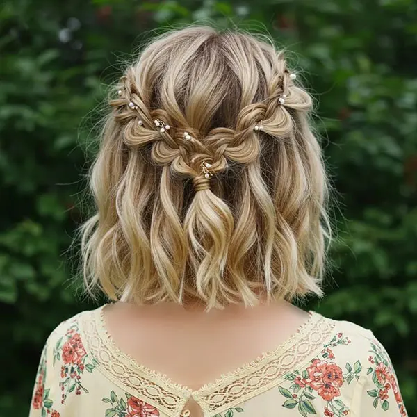 Short open hair bun 27