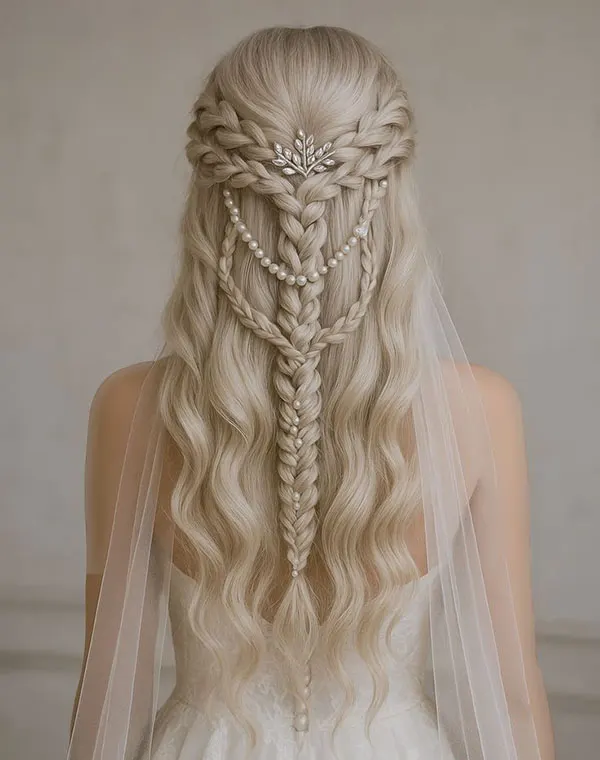 Some stylish and classy girls hair weaves for weddings 1