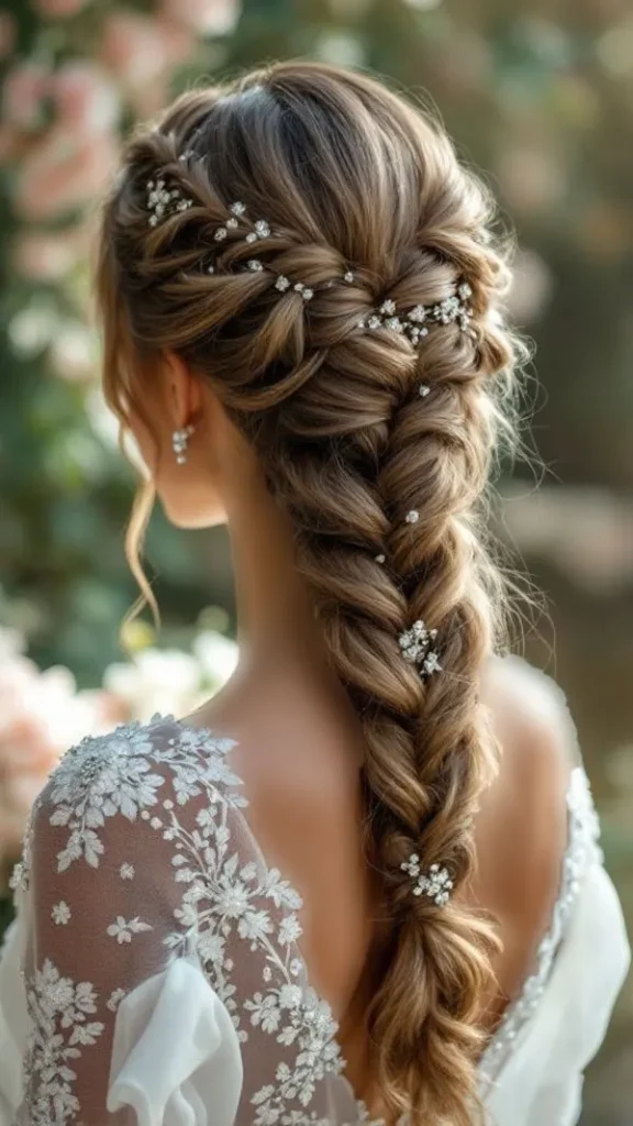 Some stylish and classy girls hair weaves for weddings 11