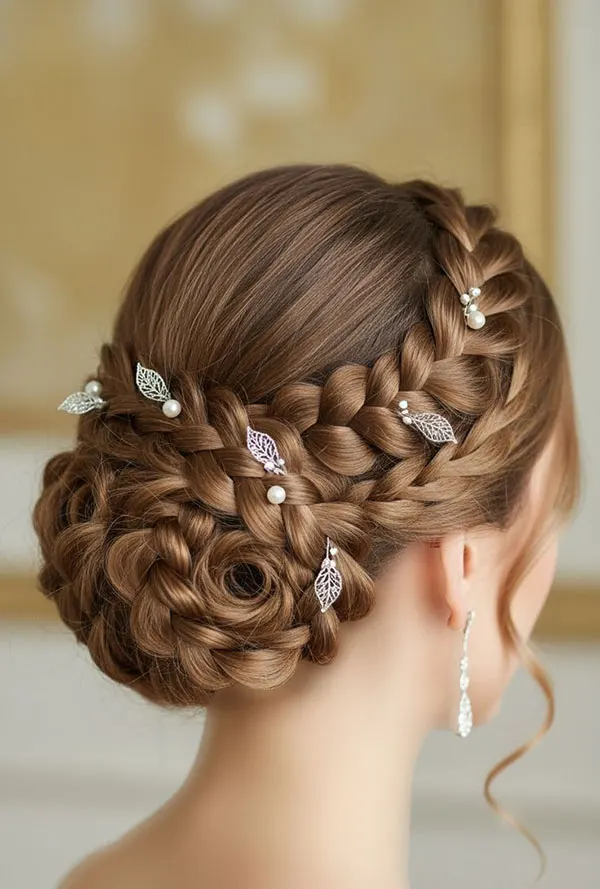 Some stylish and classy girls hair weaves for weddings 15