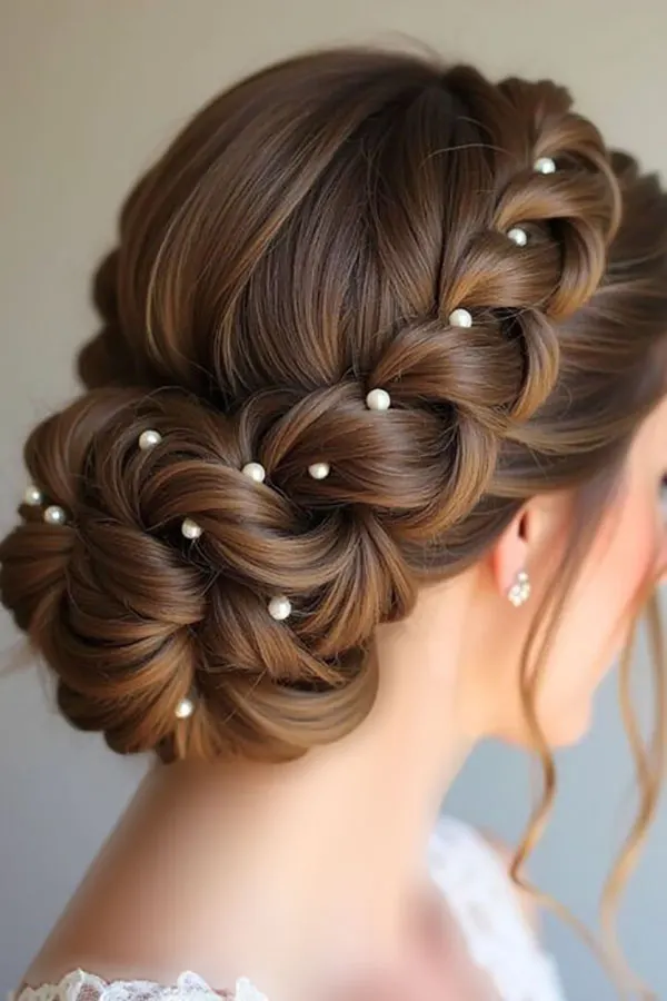Some stylish and classy girls hair weaves for weddings 19