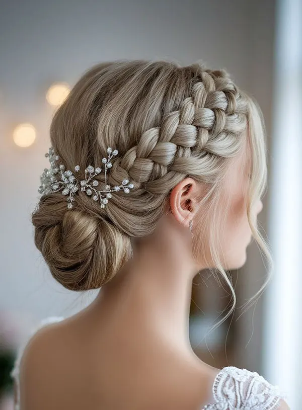 Some stylish and classy girls hair weaves for weddings 20