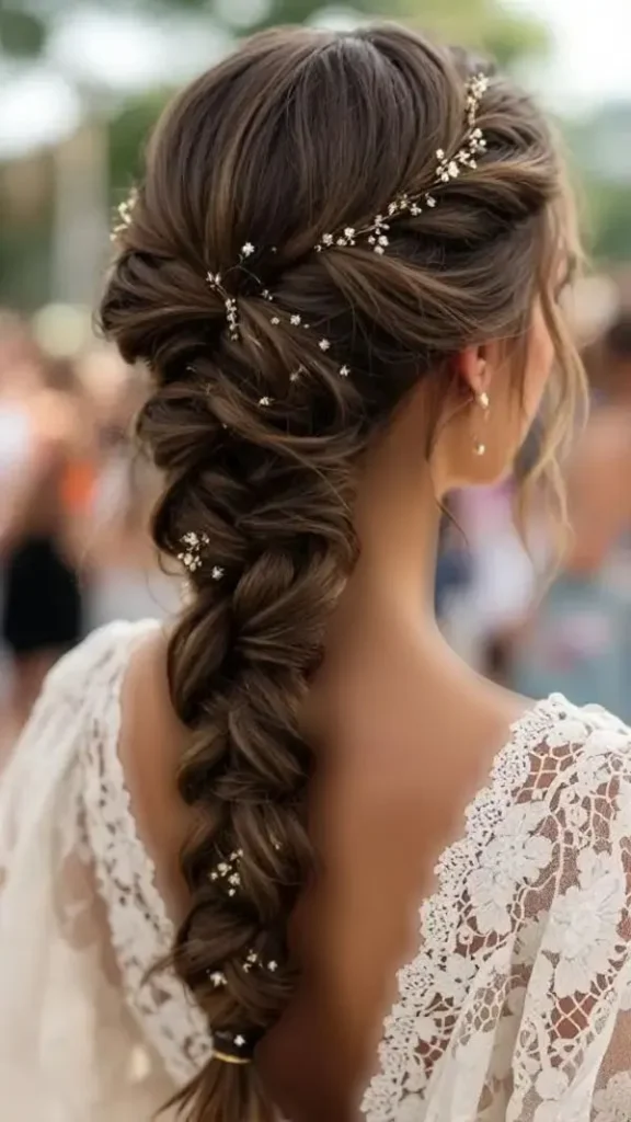 Some stylish and classy girls hair weaves for weddings 21