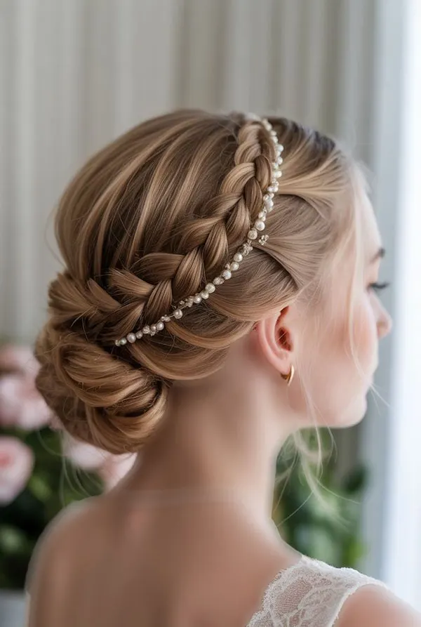 Some stylish and classy girls hair weaves for weddings 24