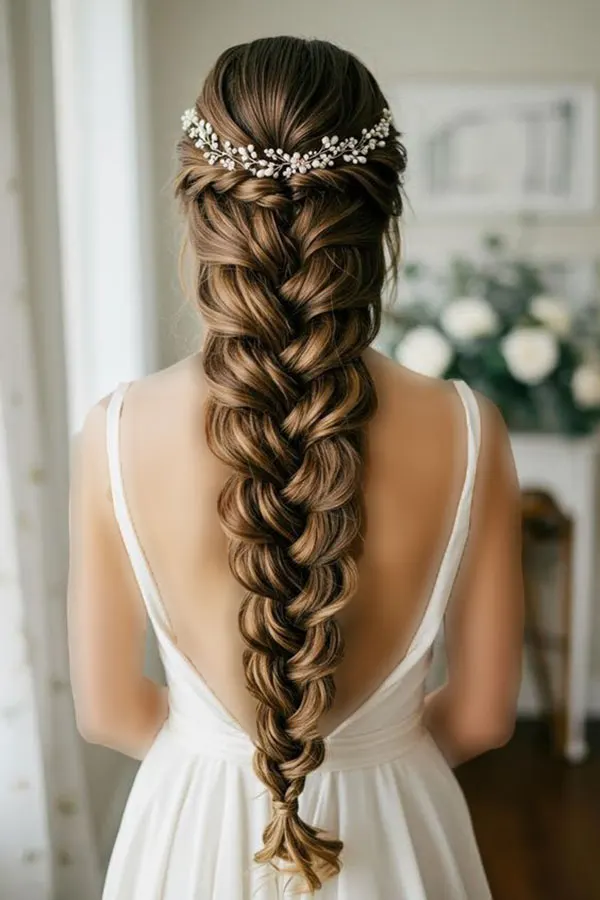 Some stylish and classy girls hair weaves for weddings 6