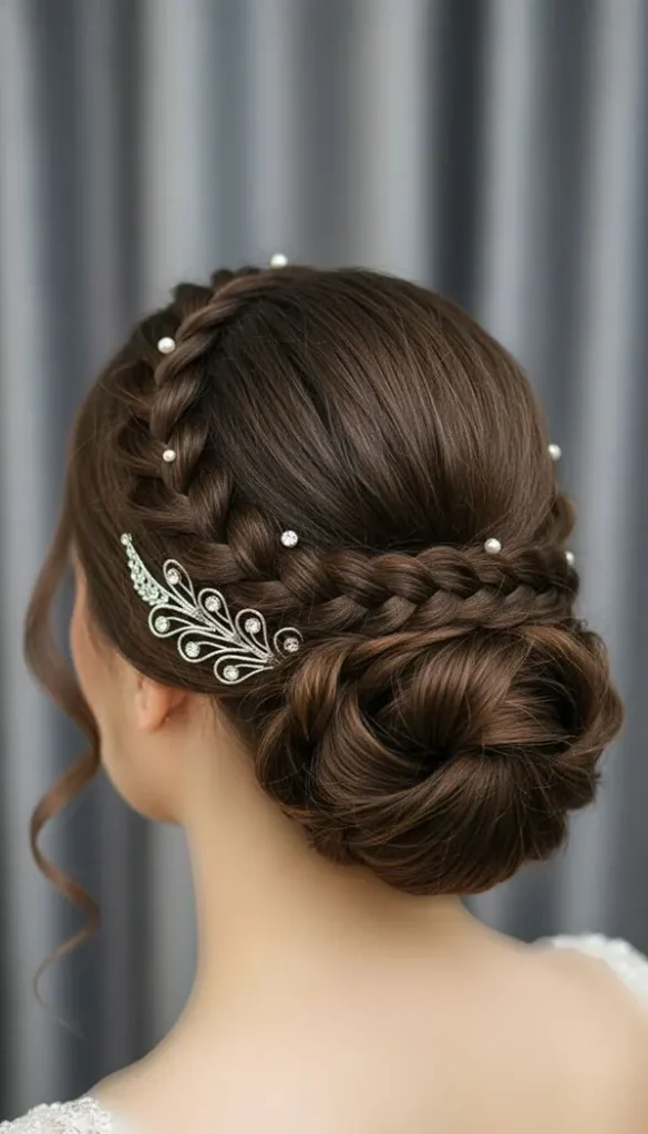 Some stylish and classy girls hair weaves for weddings 9