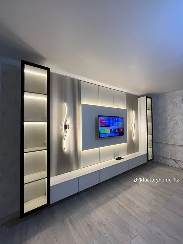دکوراسیون تلویزیون دیواری 2026؛ جزئی کوچیک که خونه رو بزرگتر نشون میده! 5 TV decoration 1