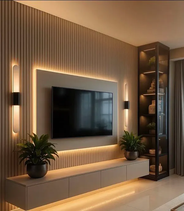 دکوراسیون تلویزیون دیواری 2026؛ جزئی کوچیک که خونه رو بزرگتر نشون میده! 12 TV decoration 10
