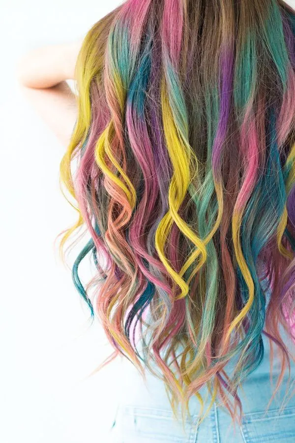 ایده های رنگ مو موقت فانتزی 1405 | قبل از اینکه اسپری رو بزنی،اینو بدون! 14 Temporary hair color 12