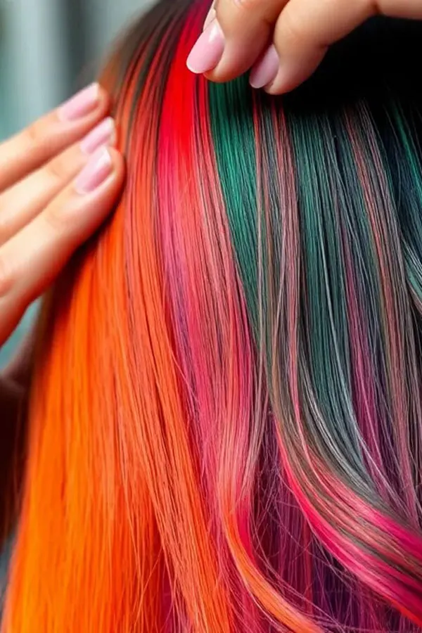 ایده های رنگ مو موقت فانتزی 1405 | قبل از اینکه اسپری رو بزنی،اینو بدون! 6 Temporary hair color 2