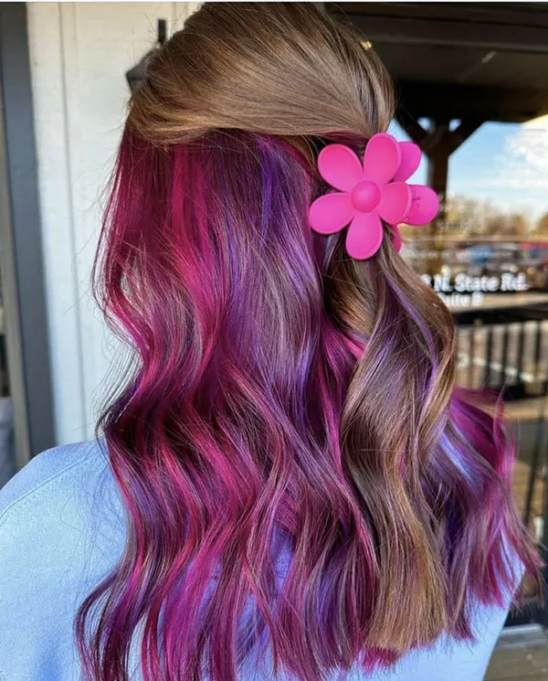 ایده های رنگ مو موقت فانتزی 1405 | قبل از اینکه اسپری رو بزنی،اینو بدون! 22 Temporary hair color 20