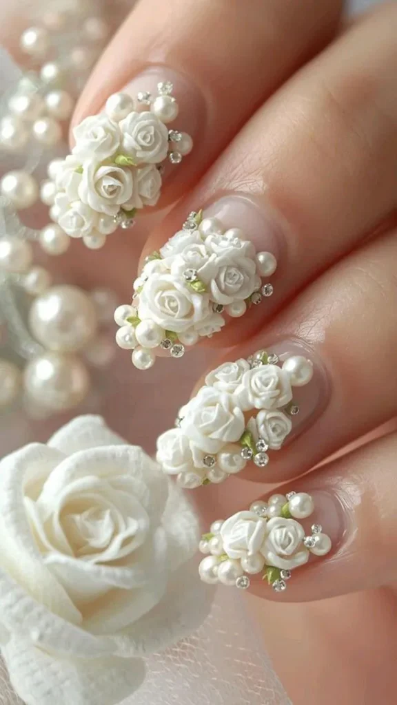 جدیدترین مدل ناخن عروس 1405؛ از مینیمال لاکچری تا شیشهای ظریف! 16 The latest bridal nail design 11