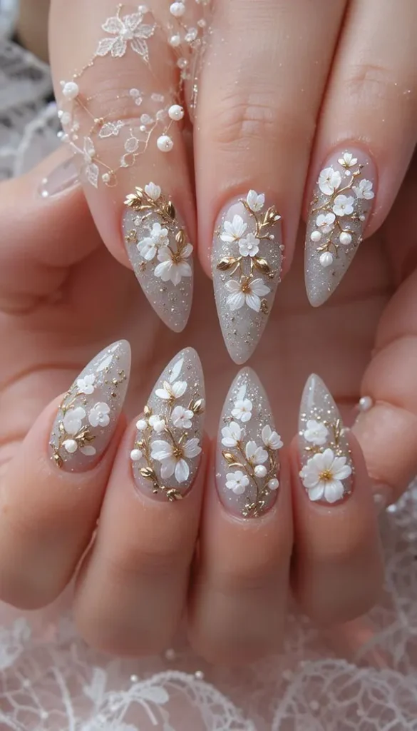 جدیدترین مدل ناخن عروس 1405؛ از مینیمال لاکچری تا شیشهای ظریف! 28 The latest bridal nail design 23