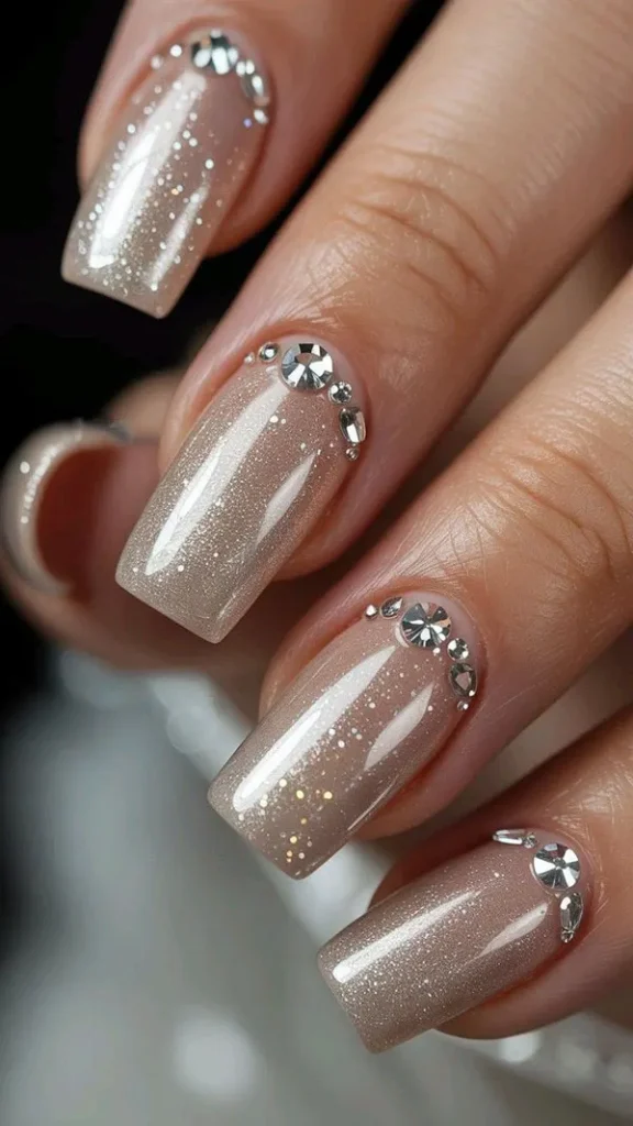 جدیدترین مدل ناخن عروس 1405؛ از مینیمال لاکچری تا شیشهای ظریف! 10 The latest bridal nail design 8