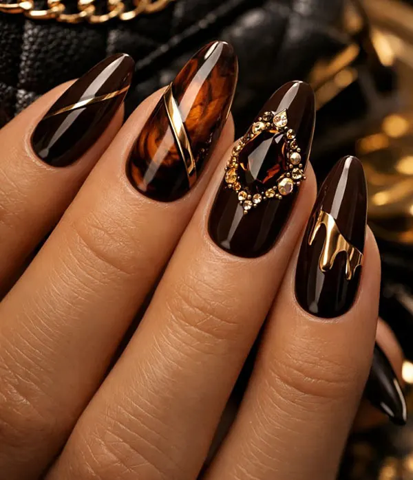 brown nails 14