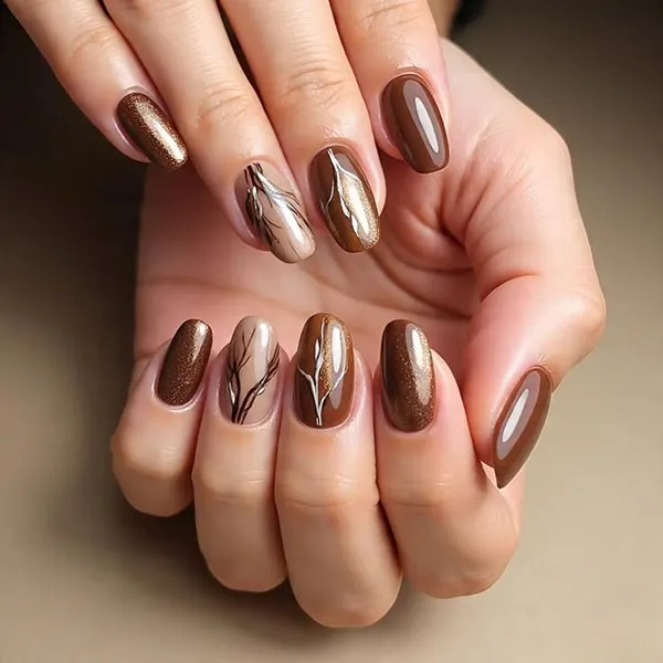 brown nails 6
