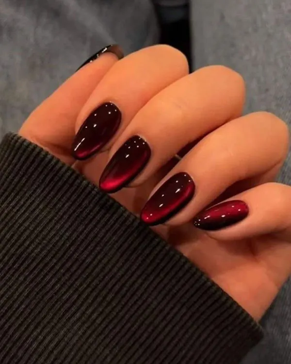 34 ایده رنگ ناخن چری دخترانه | نه جیغ، نه خنثی، دقیقاً وسطِ جذاب🍒 17 cherry nail color 16