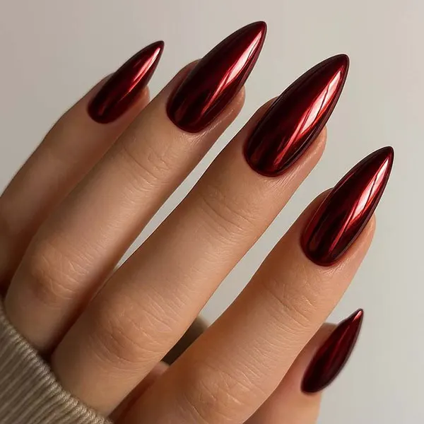 34 ایده رنگ ناخن چری دخترانه | نه جیغ، نه خنثی، دقیقاً وسطِ جذاب🍒 25 cherry nail color 21