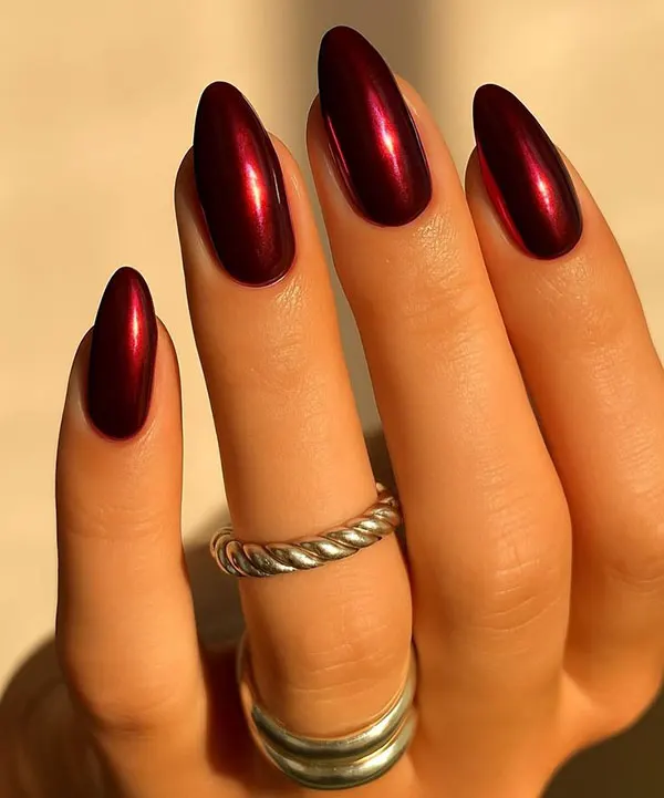 34 ایده رنگ ناخن چری دخترانه | نه جیغ، نه خنثی، دقیقاً وسطِ جذاب🍒 31 cherry nail color 27