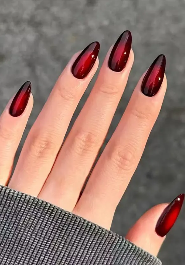 34 ایده رنگ ناخن چری دخترانه | نه جیغ، نه خنثی، دقیقاً وسطِ جذاب🍒 12 cherry nail color 8