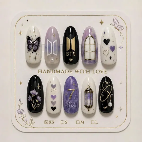 BTS nail design 1