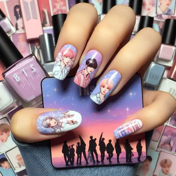 BTS nail design 3