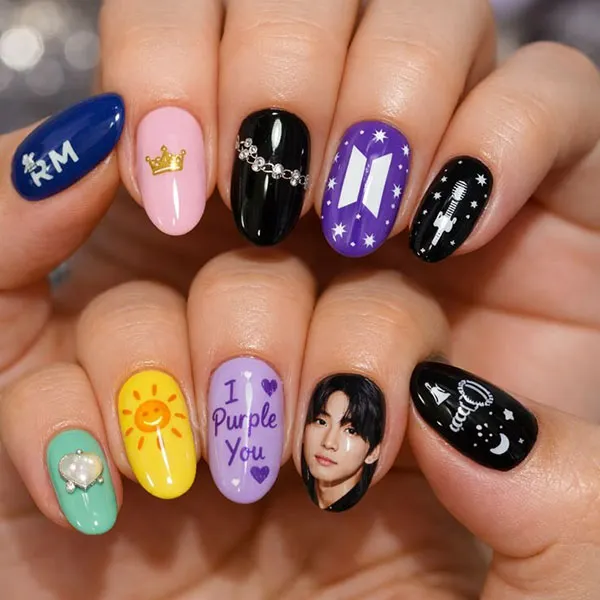 BTS nail design 9
