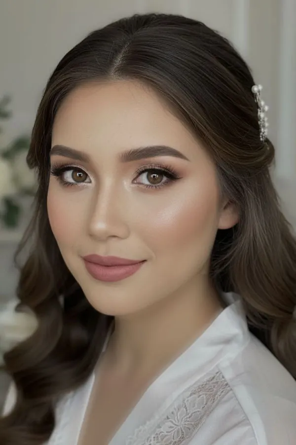 مدل آرایش عروس قشنگ و زیبا 2026؛ با لب نود، چشم گرم و پوست شفاف! 6 Beautiful bridal makeup 2