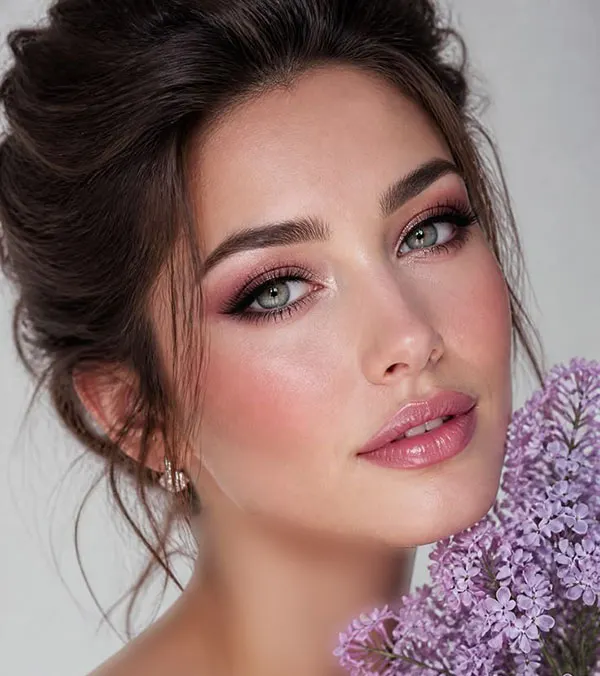 مدل آرایش عروس قشنگ و زیبا 2026؛ با لب نود، چشم گرم و پوست شفاف! 32 Beautiful bridal makeup 29