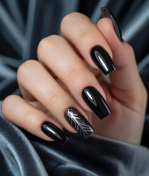 Black nail design 24