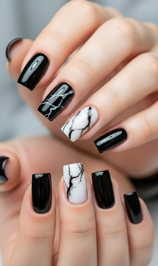 Black nail design 31