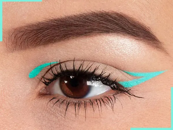 مدل خط چشم رنگی 2026؛ از آبی پینترستی تا سبز زیتونی شیک! 31 Colored eyeliner 26