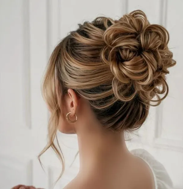 Girls chignon model for wedding 11