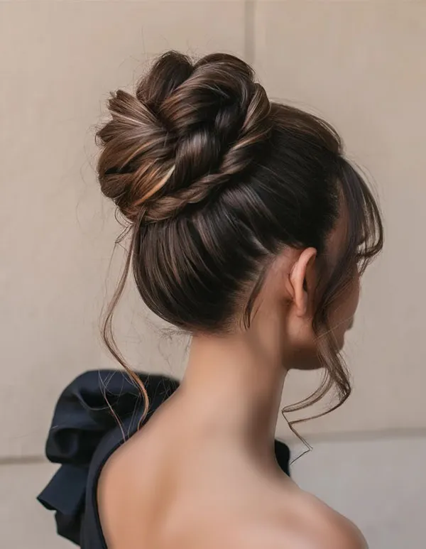 Girls chignon model for wedding 20