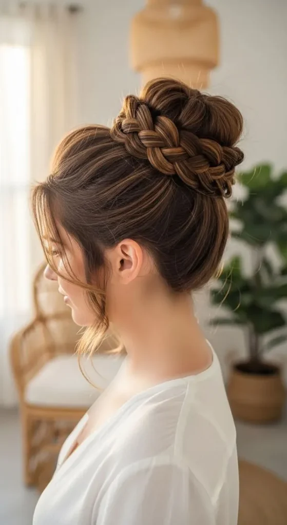 Girls chignon model for wedding 22