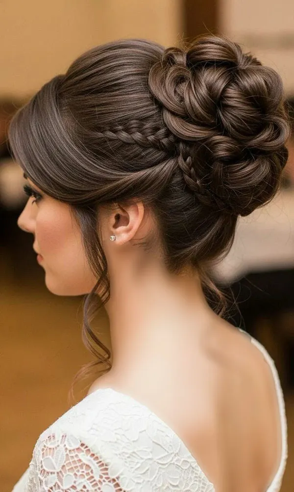 Girls chignon model for wedding 24