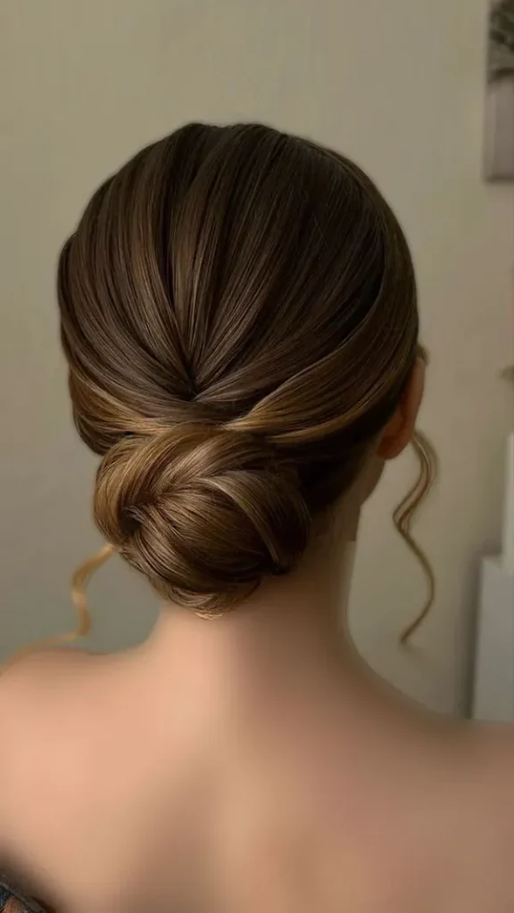 Girls chignon model for wedding 4