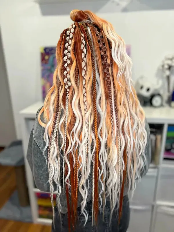 33 مدل بافت مو با موی اضافه رنگی که امسال همه عاشقش شدن! 7 Hair weave model with colored extra hair 5