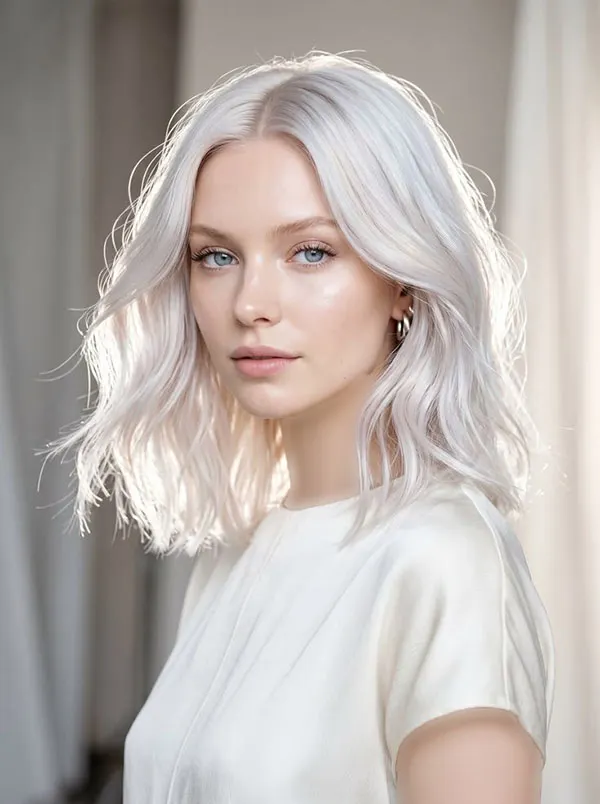 رنگ موی یخی روشن 2026؛ لوکسترین بلوند برای استایل مینیمال! 5 Light icy hair color 1