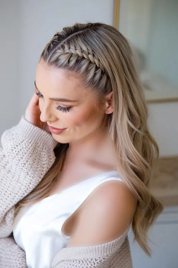 New hair weave model in front of the head 10
