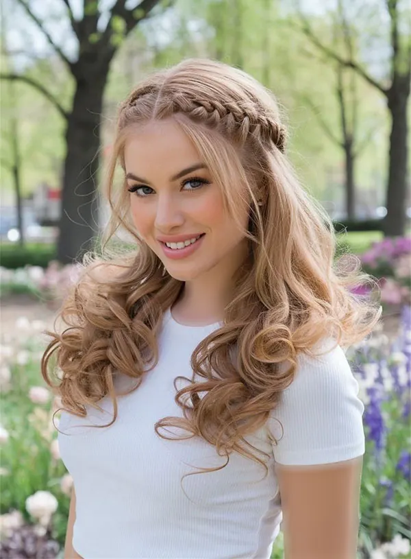 New hair weave model in front of the head 2