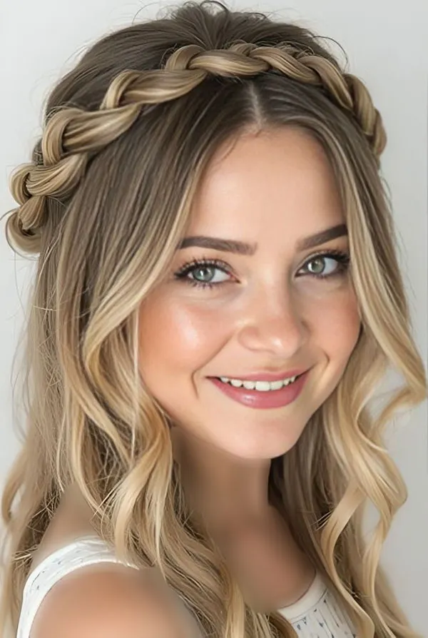 New hair weave model in front of the head 22