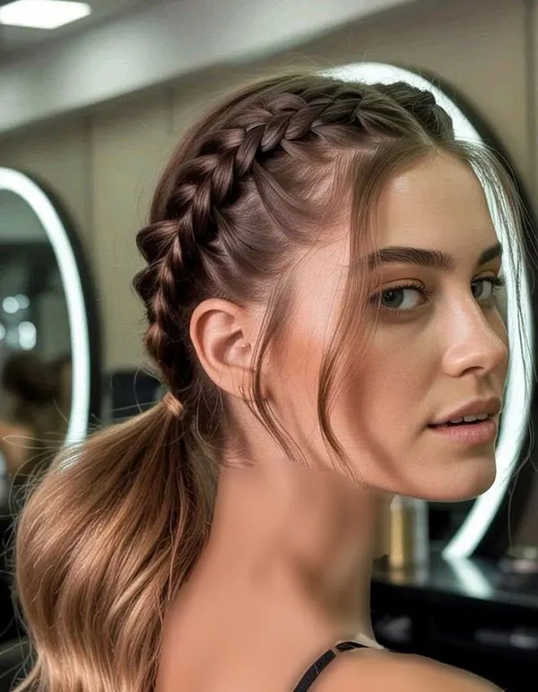 New hair weave model in front of the head 24