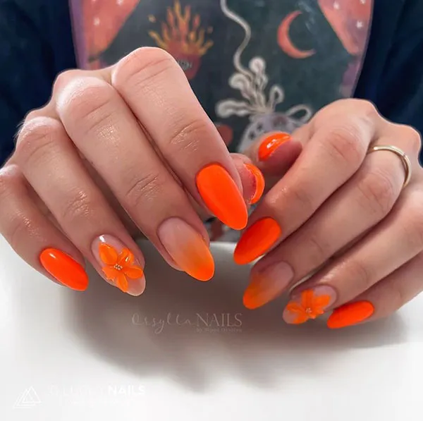 35 مدل ناخن نارنجی ملایم و جیغ؛ شاد، خاص و خیلی پینترستی! 17 Orange nail model 16