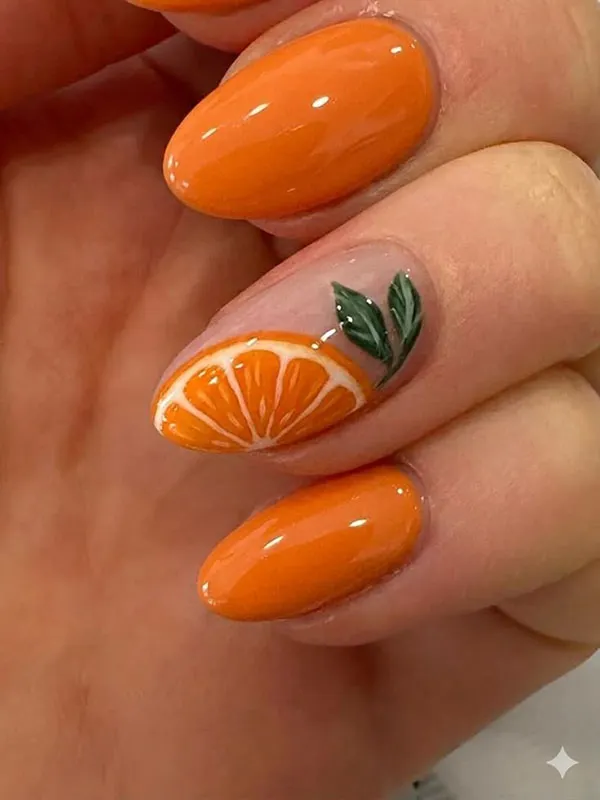 35 مدل ناخن نارنجی ملایم و جیغ؛ شاد، خاص و خیلی پینترستی! 25 Orange nail model 22