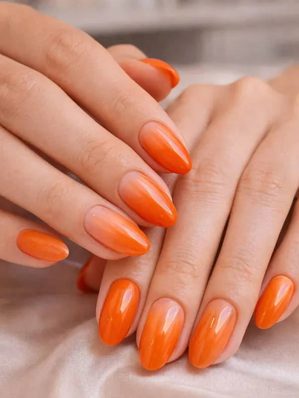 35 مدل ناخن نارنجی ملایم و جیغ؛ شاد، خاص و خیلی پینترستی! 28 Orange nail model 23